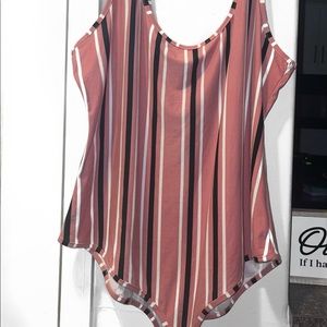 Plus size stripe body suit. Size 3x, never worn!